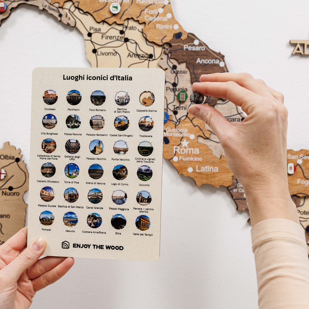 Italy Landmarks Travel Map Pins for Wall Maps & Home Decor