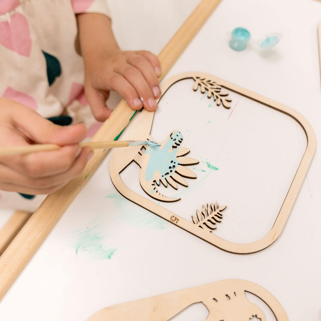 3D DIY Wooden Dinosaur Puzzle Painting Kit for Kids