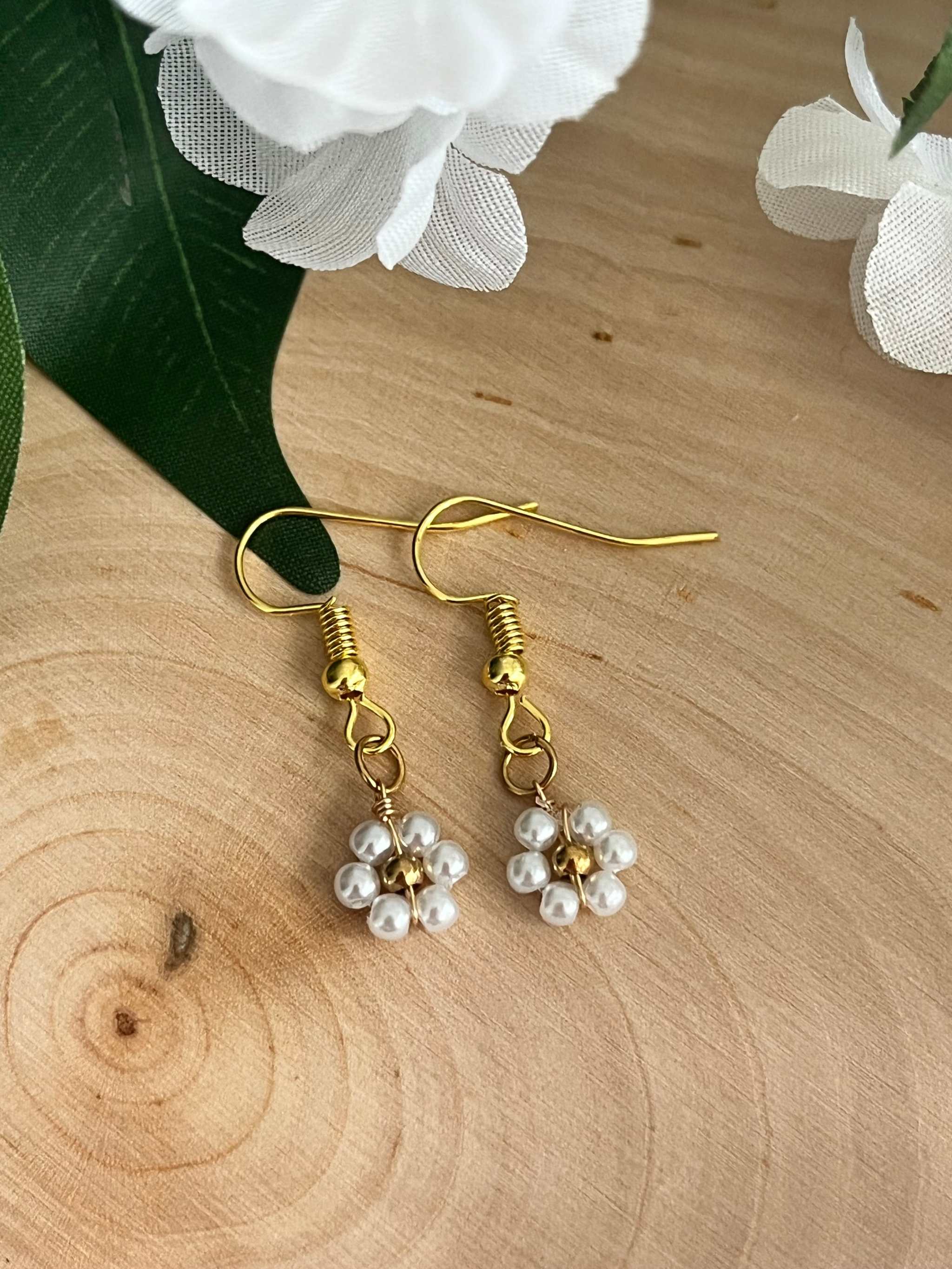 Gold Flower Earrings - Blooming in Faith Daisy Floral Gold Earrings