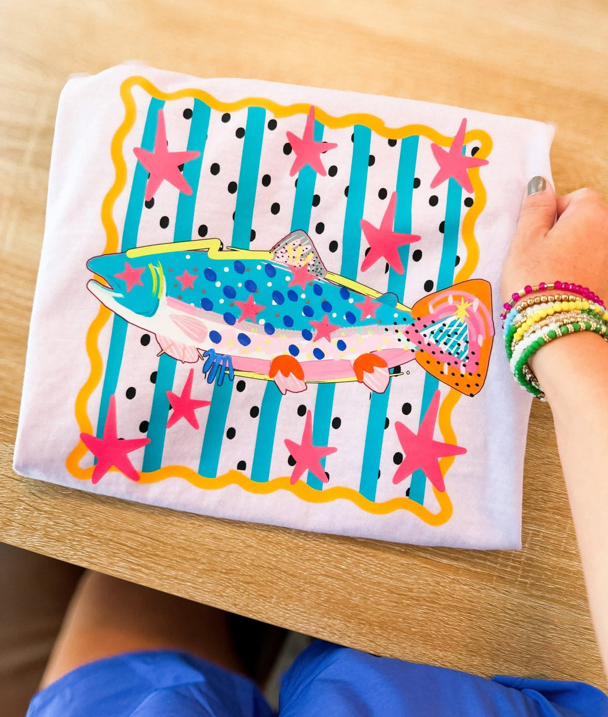 Colorful Coastal Fish Graphic Tee | Bright Beach Boutique Shirt | Summer Lake Day Graphic Tee | Fun Southern Fish T-Shirt