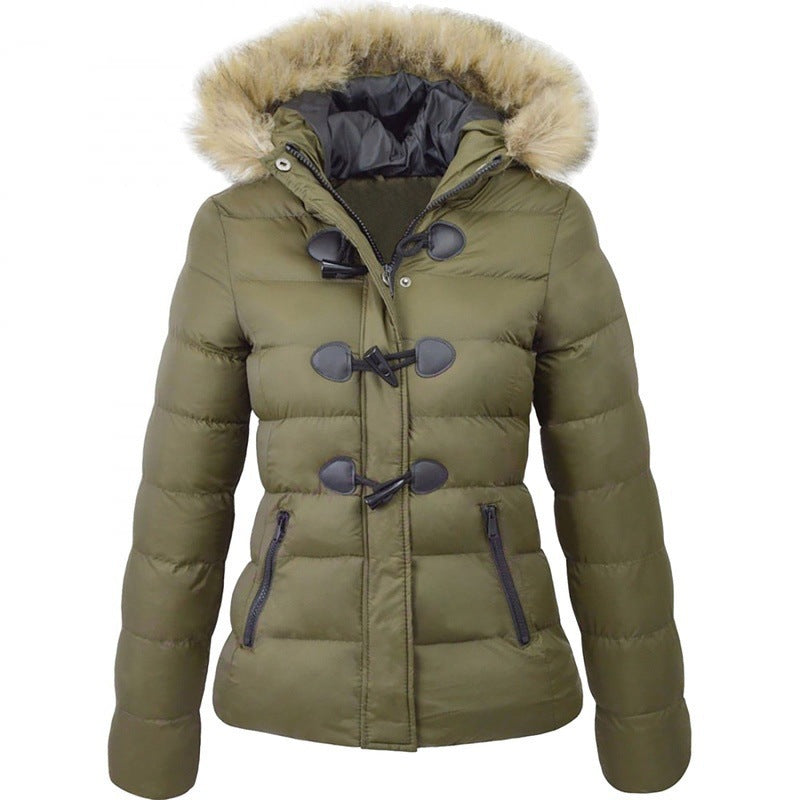 Yellow Puffer Coat with Faux Fur Hood & Toggle Buttons - Image 6