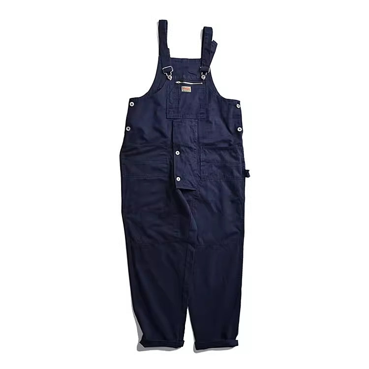 White Vintage Japanese Style Workwear Overalls Loose Fit - Image 4