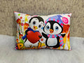 Cute penguin printed kids cushion with soft microfibre filling, 12x14 inches