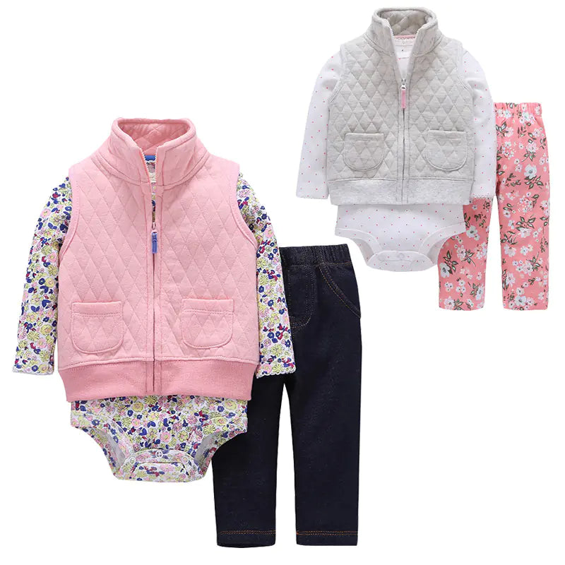 Newborn Baby Autumn Winter Vest Outfit Set T0006