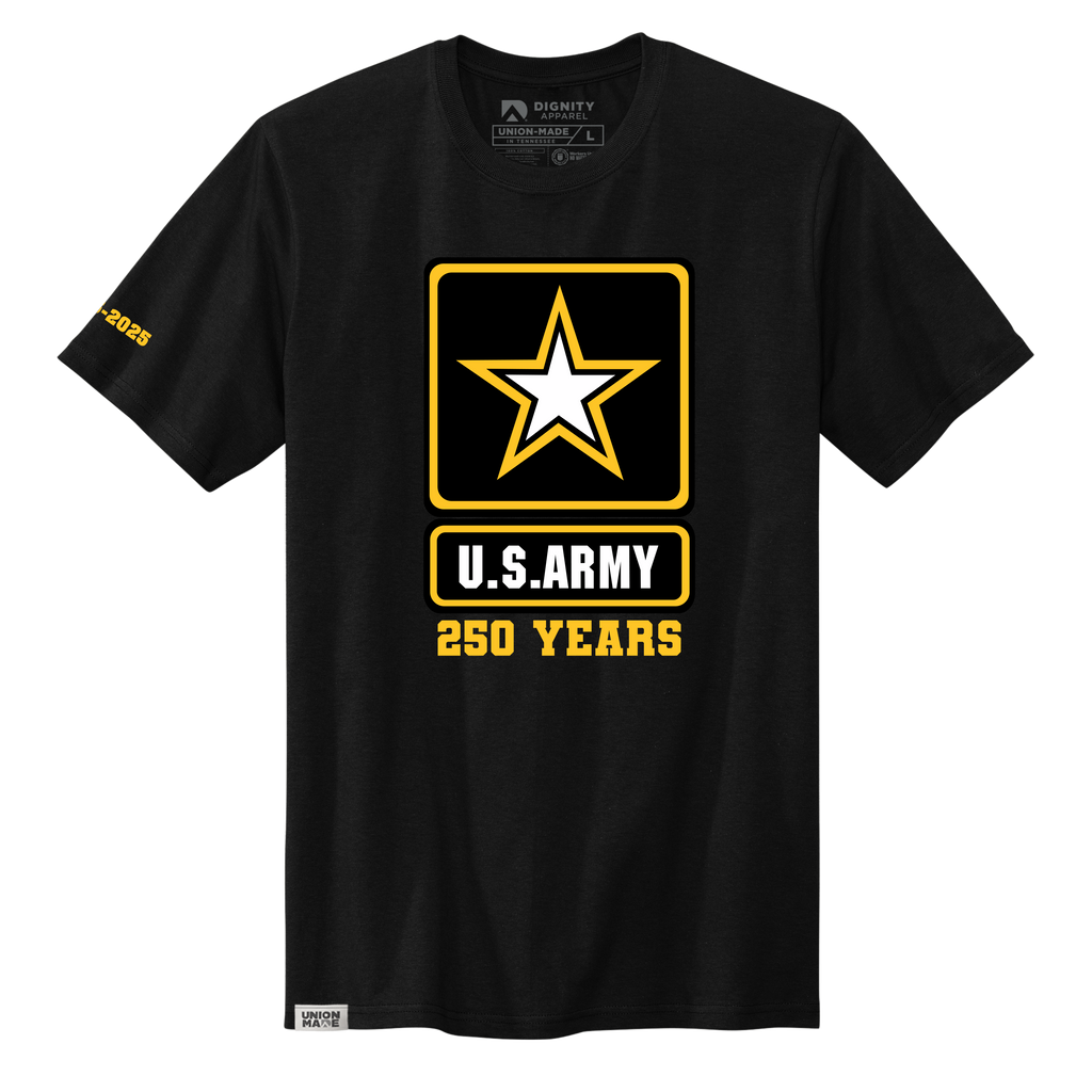 US Army 250 Year Anniversary T-Shirt Black Graphic Tee