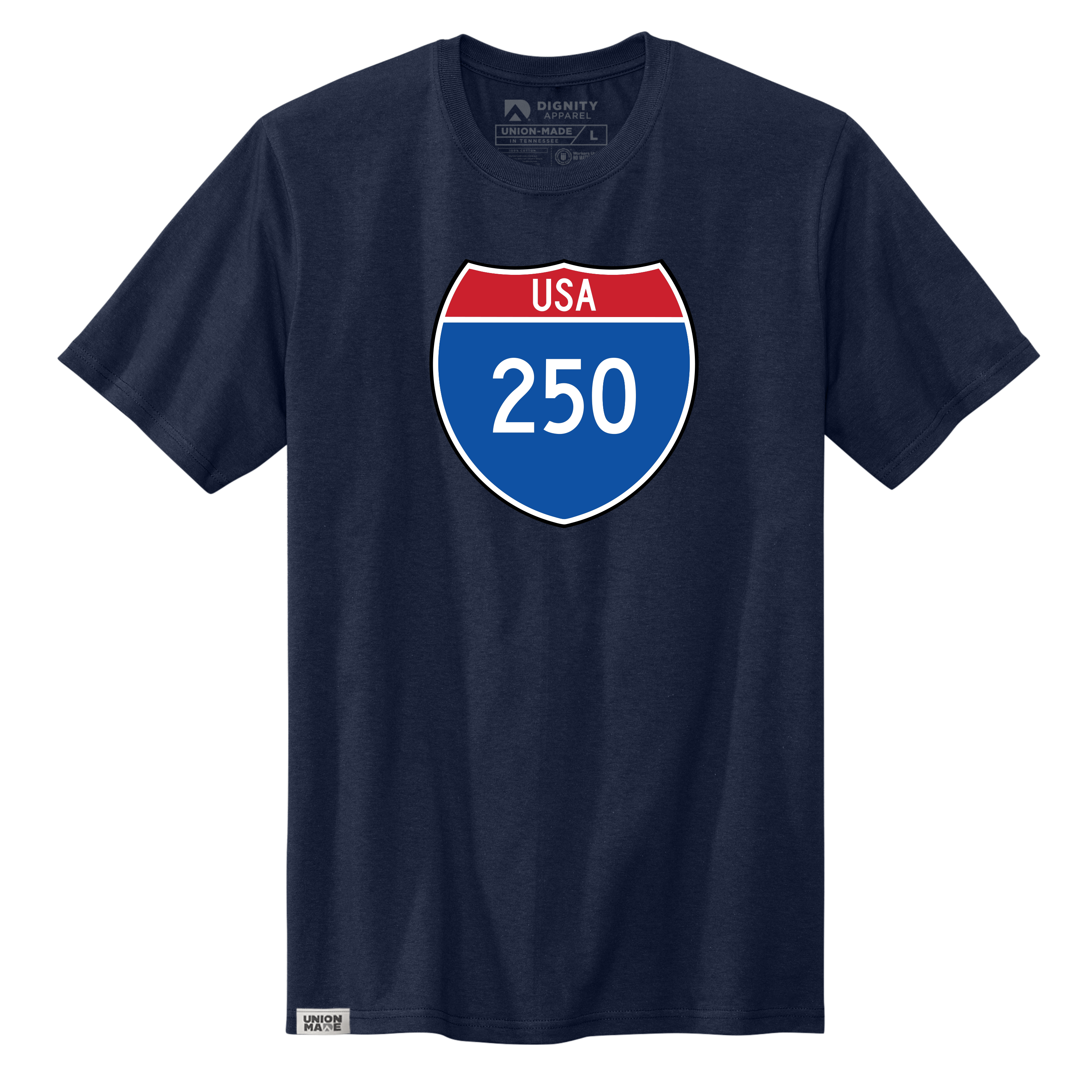 Interstate USA 250 Graphic T-Shirt Patriotic Cotton Crew Neck
