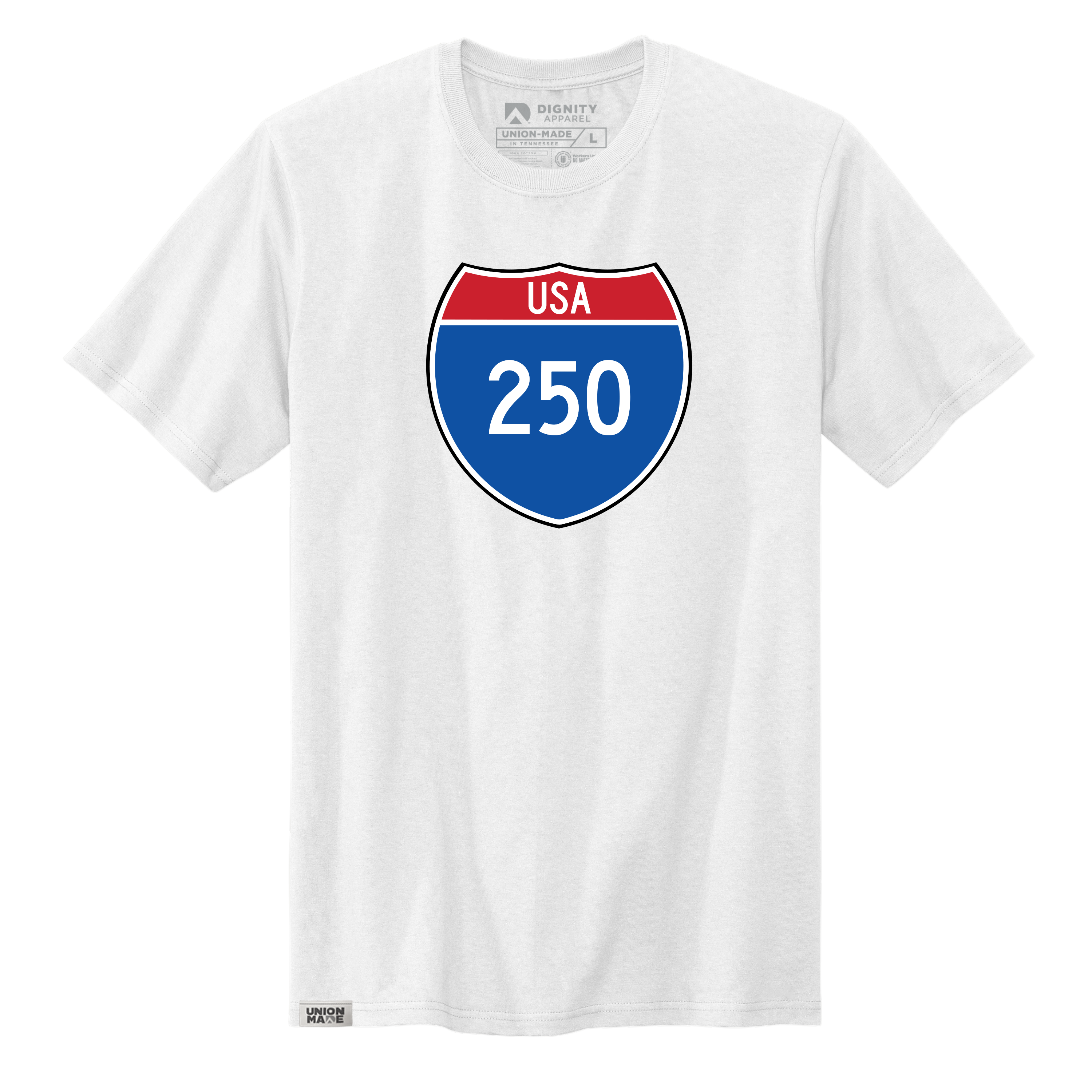 Interstate USA 250 Graphic T-Shirt Patriotic Cotton Crew Neck