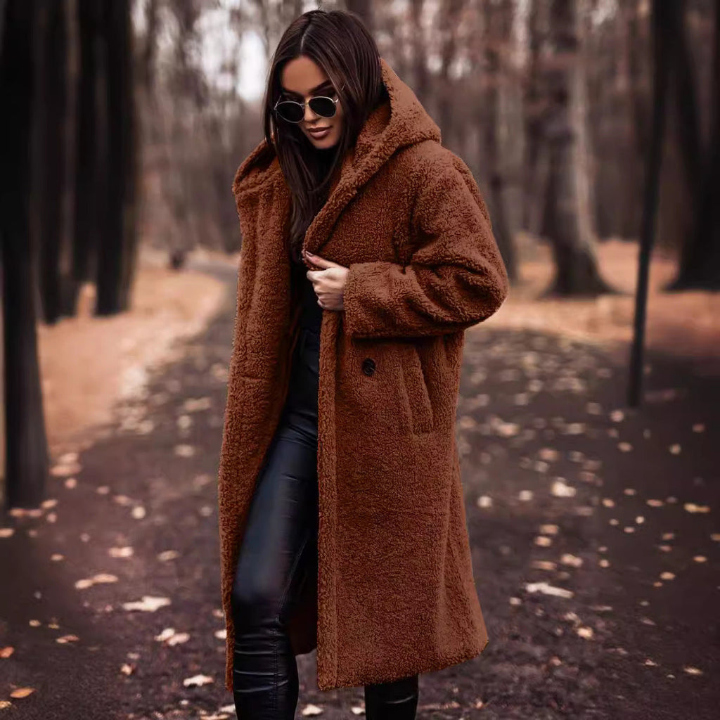 Harajuku Style Long Sleeve Woolen Coat for Women - Cozy & Warm - Image 2