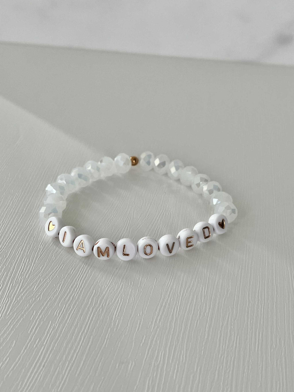 I Am Loved Pink Opal and White Bead Bracelet – Christian Jewelry