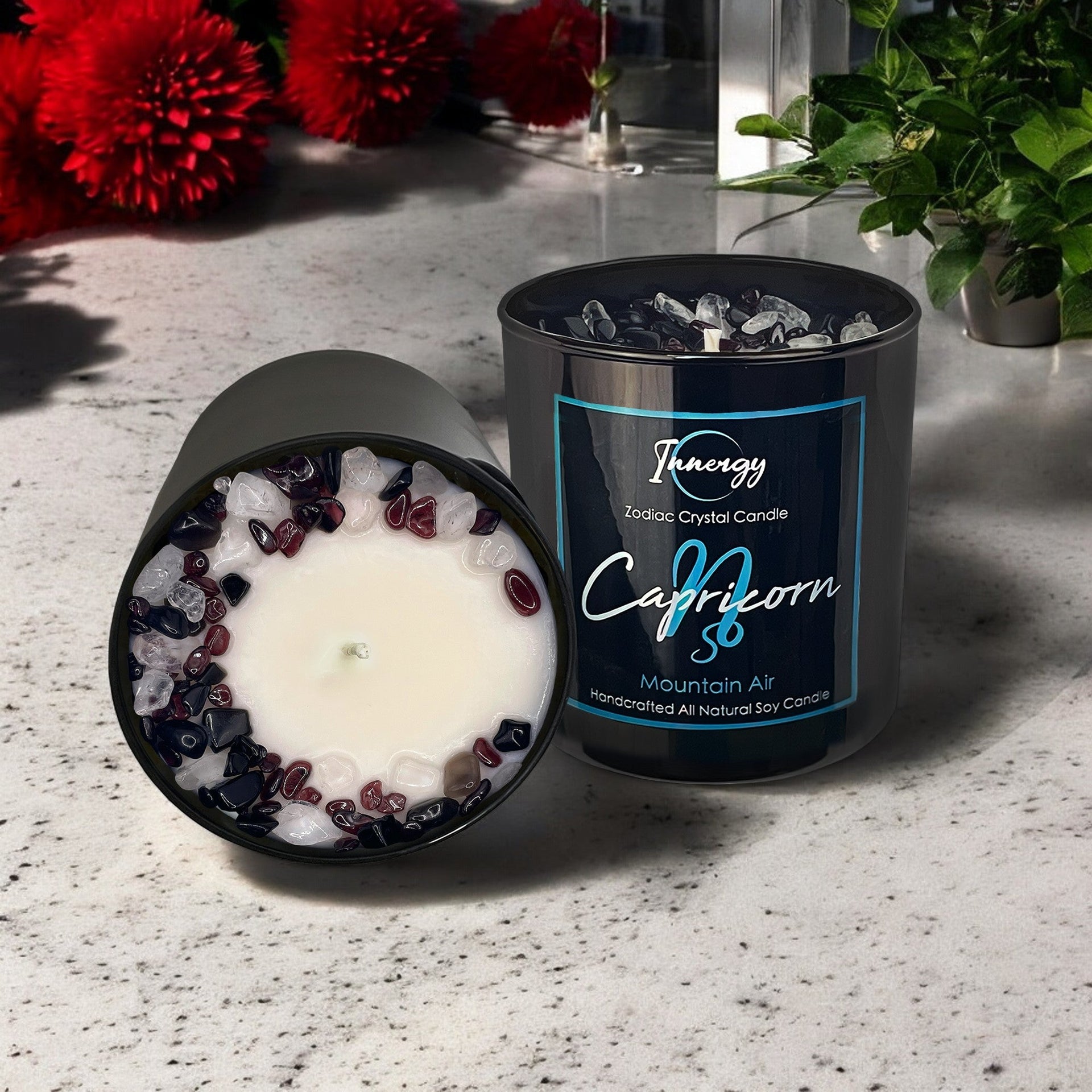 Capricornus Zodiac Crystal Candle, 10oz