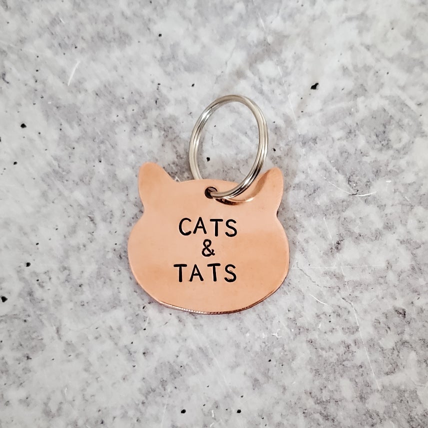 CATS & TATS -Copper Cat Keychain
