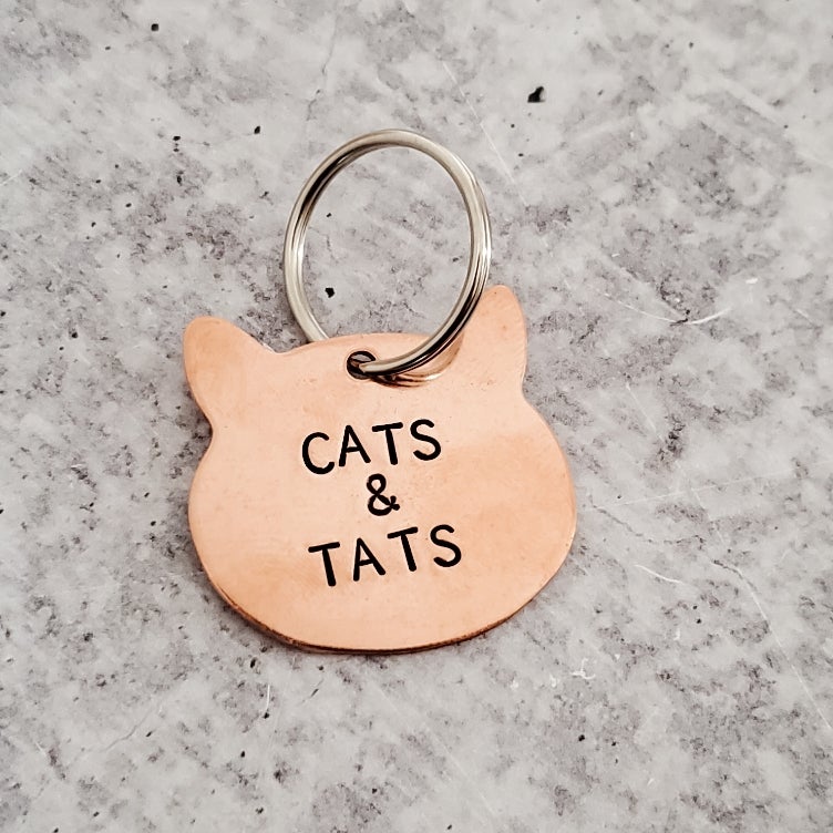 CATS & TATS -Copper Cat Keychain