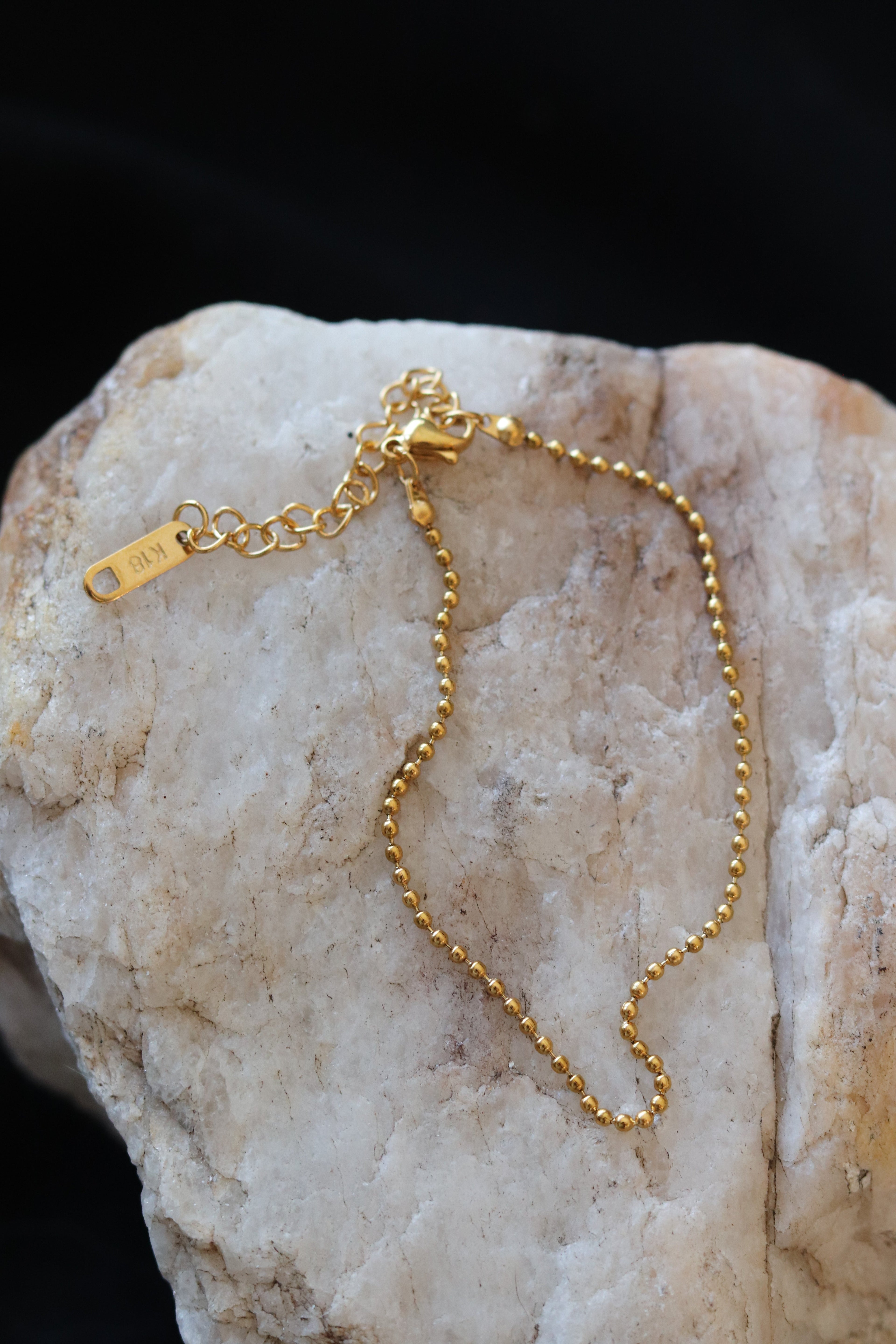 Waterproof Gold & Silver Beaded Chain Bracelet