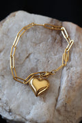 Chunky Gold Heart Bracelet