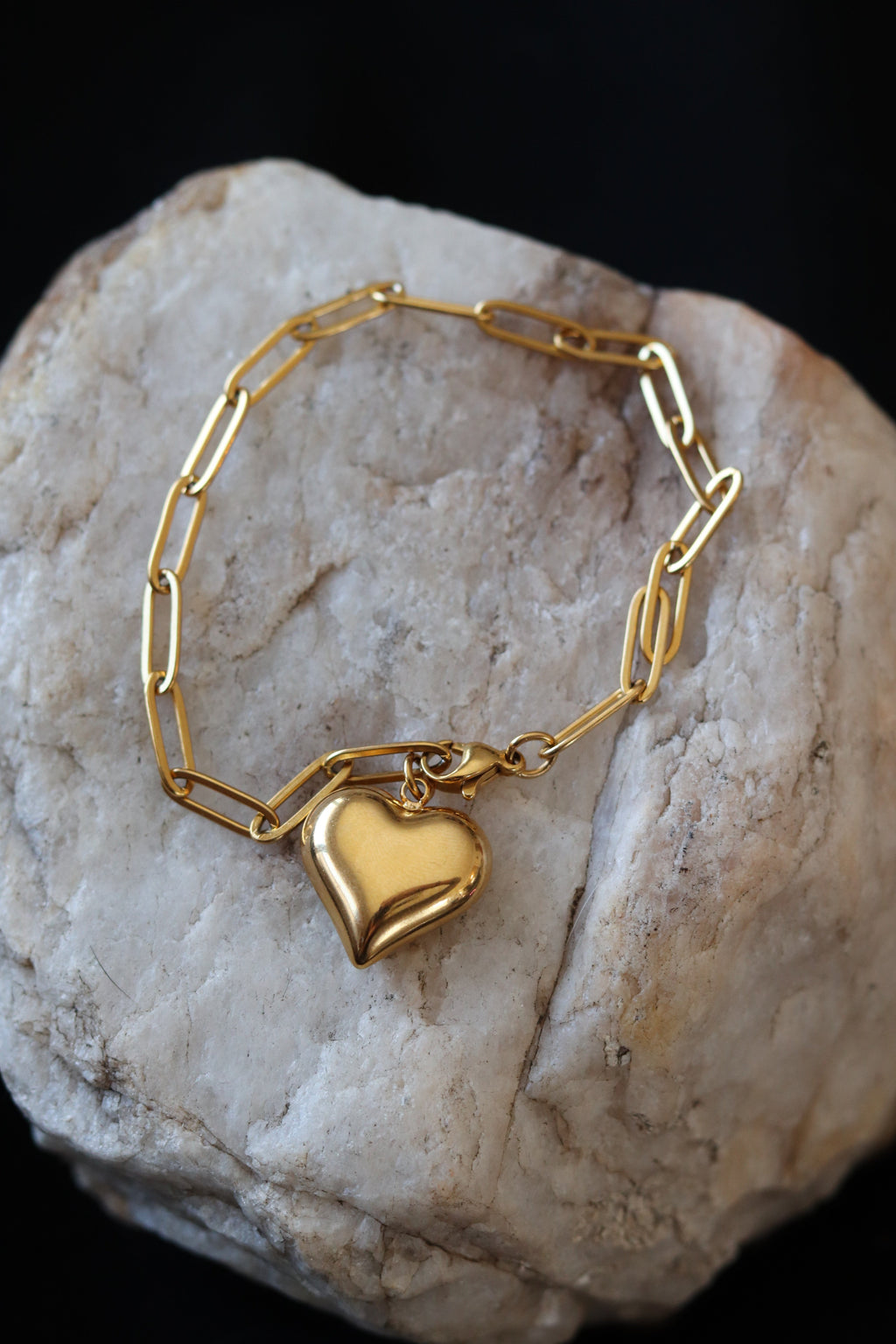 Chunky Gold Heart Bracelet