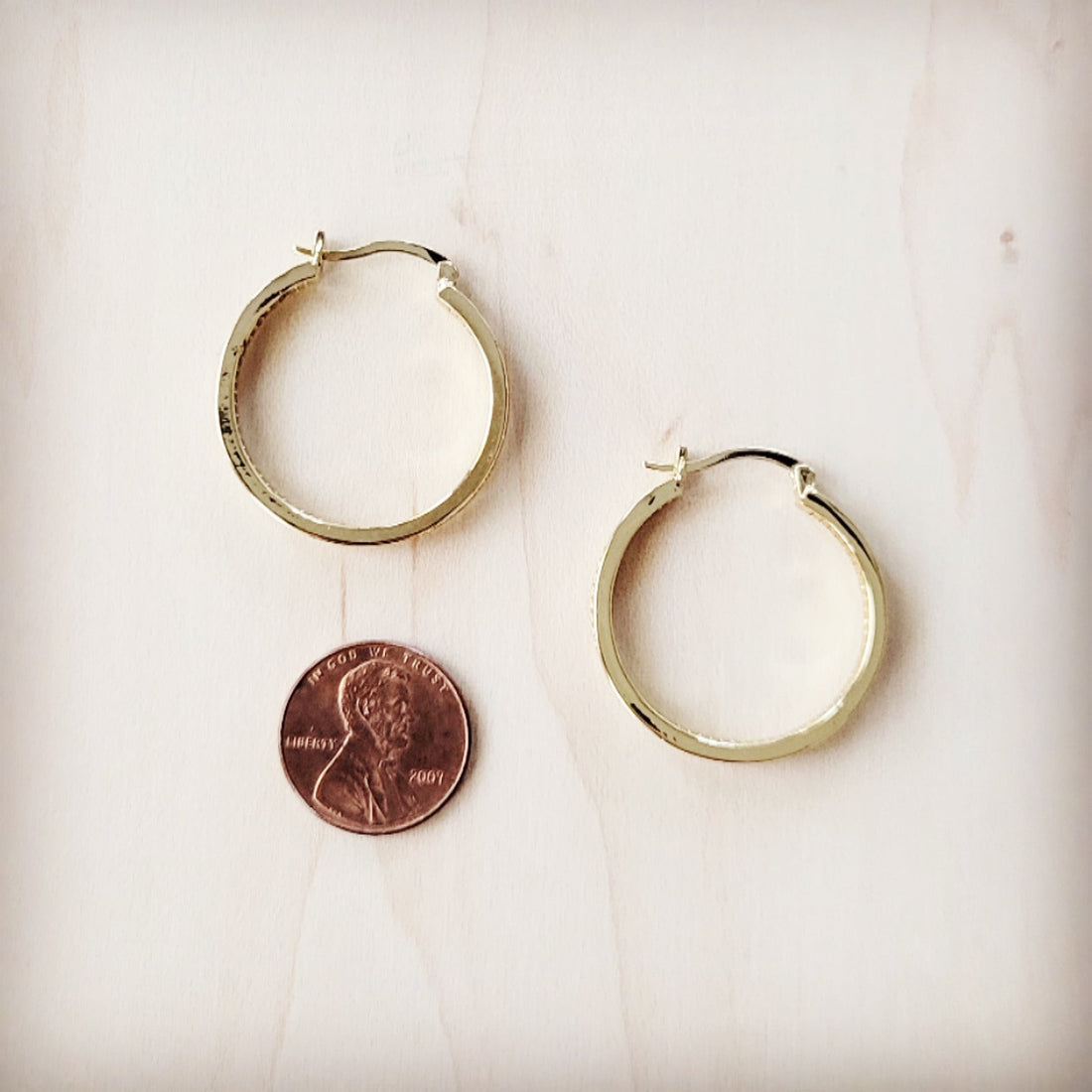 Gold-Tone Pave Hoop Earrings with Sparkling Stone Accents