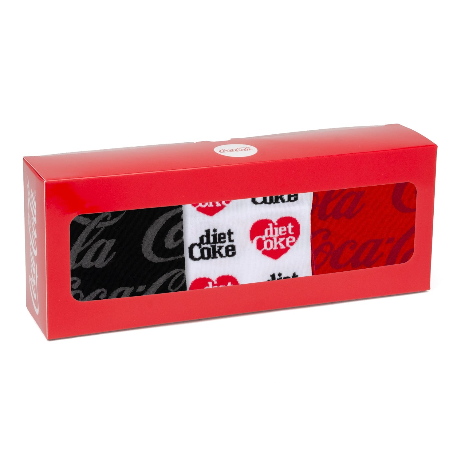 Coca-Cola Logo 3-Pack Dress Sock Set Red Black and White
