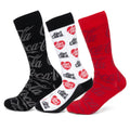 Coca-Cola Logo 3-Pack Dress Sock Set Red Black and White
