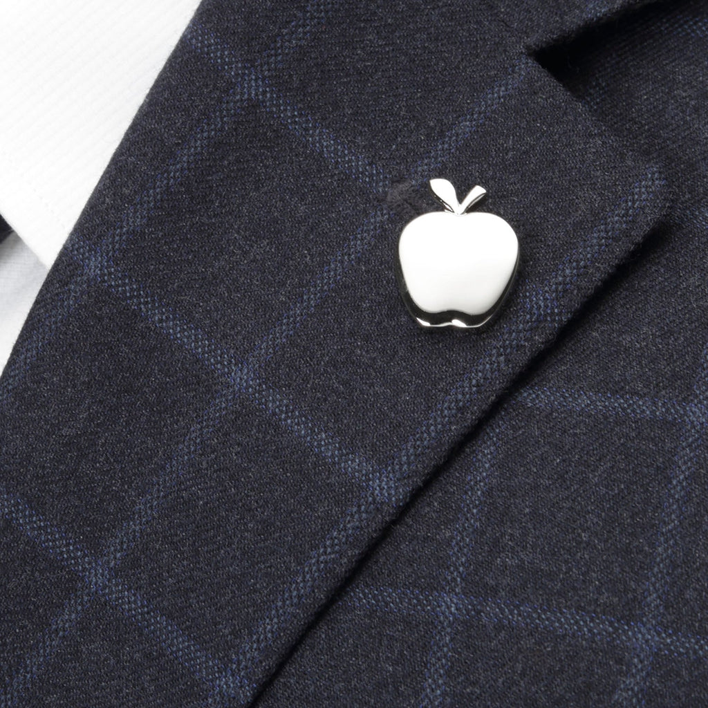 Silver Tone Apple Lapel Pin for Teachers and School Events - Image 4