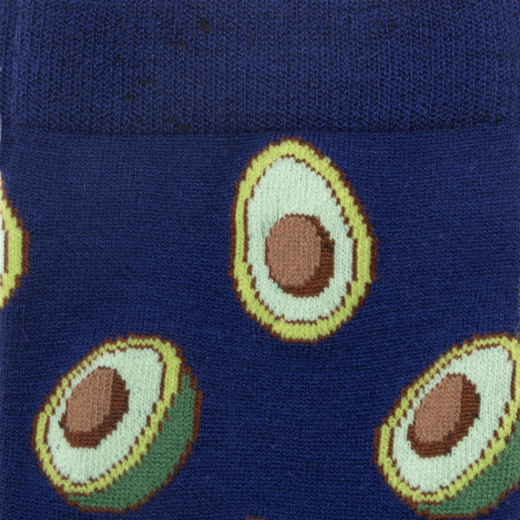 Men's Navy Blue Avocado Print Crew Socks for Daily Comfort - Image 3