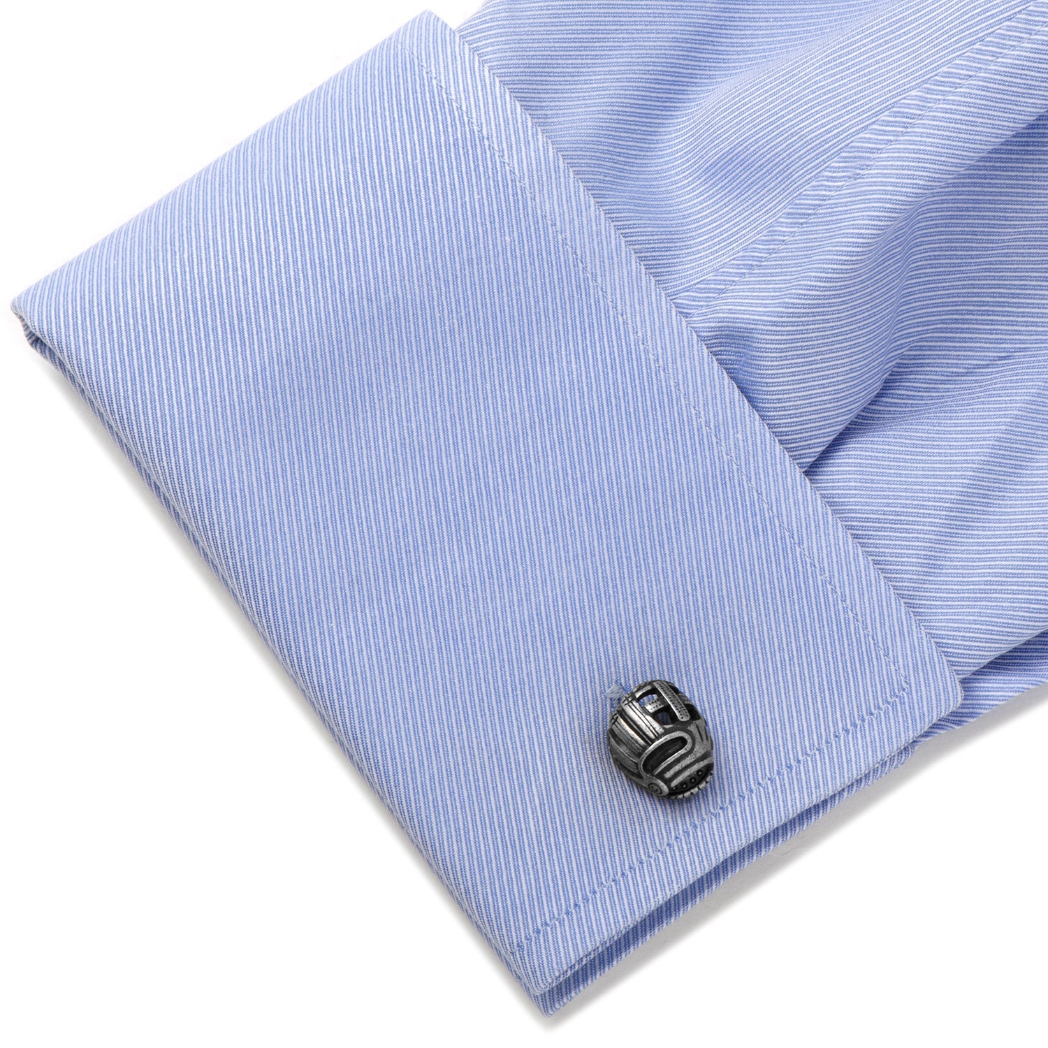 Antique Silver Baseball and Glove Cufflinks with Red Details - Image 3