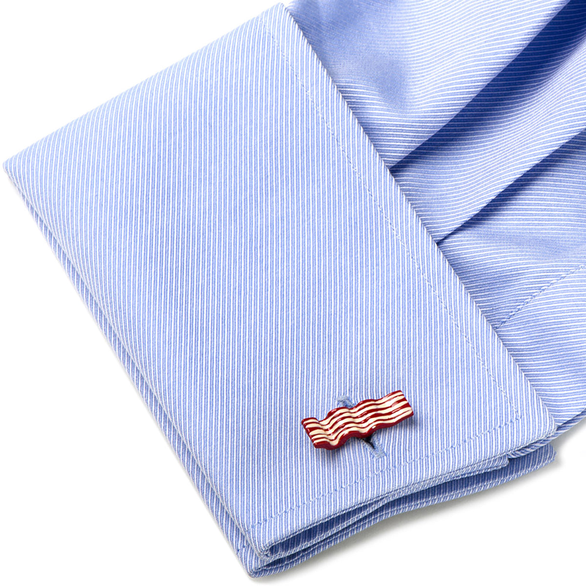 Bacon and Egg Breakfast Enamel Cufflinks Silver Tone - Image 3