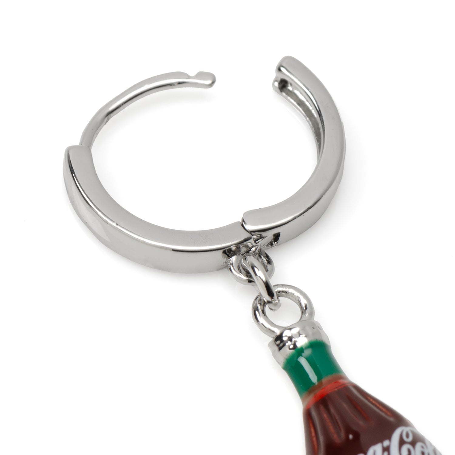 Coca-Cola Bottle Dangle Hoop Earrings in Silver-tone Finish - Image 3