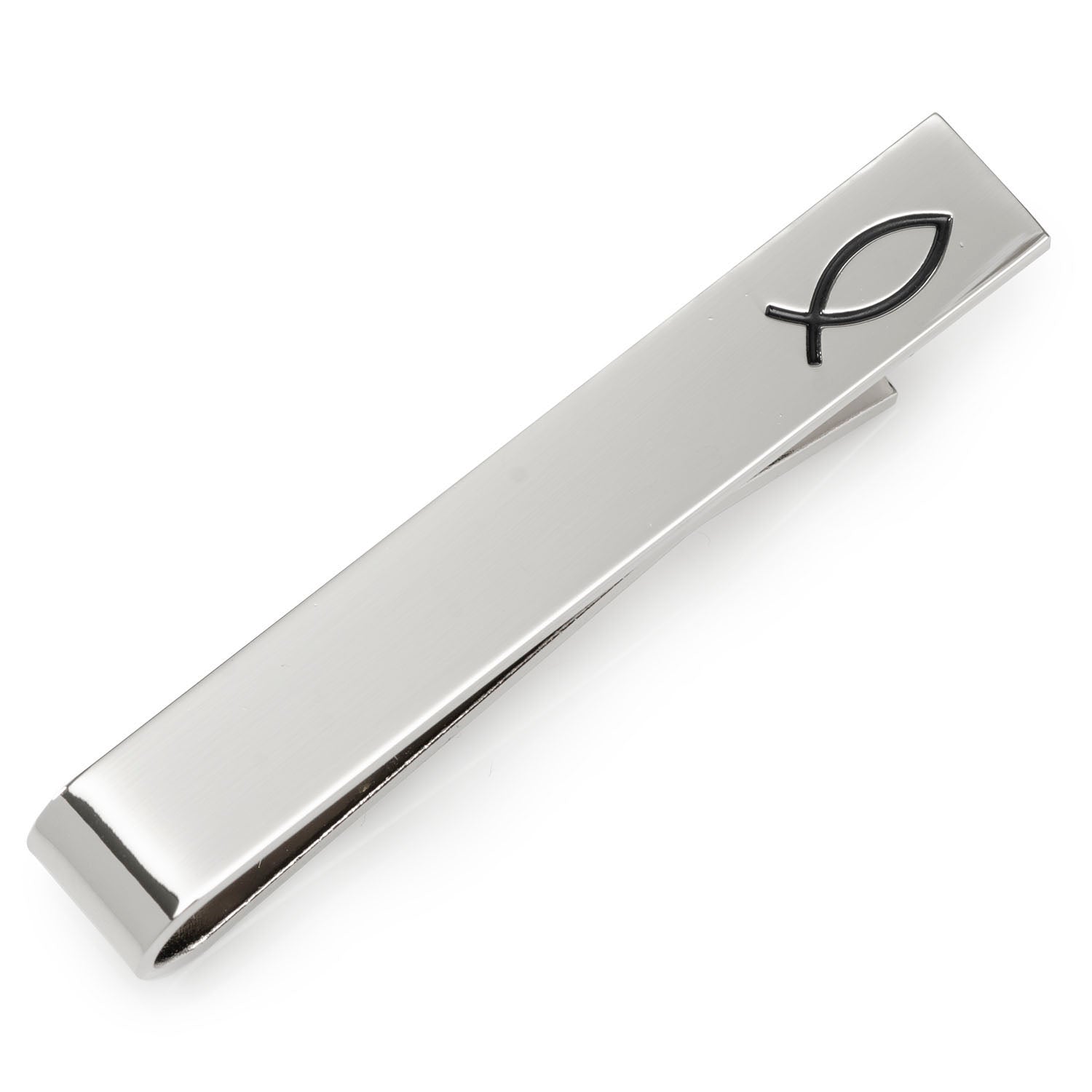 Come Follow Me Ichthys Silver Tone Tie Bar - Image 3