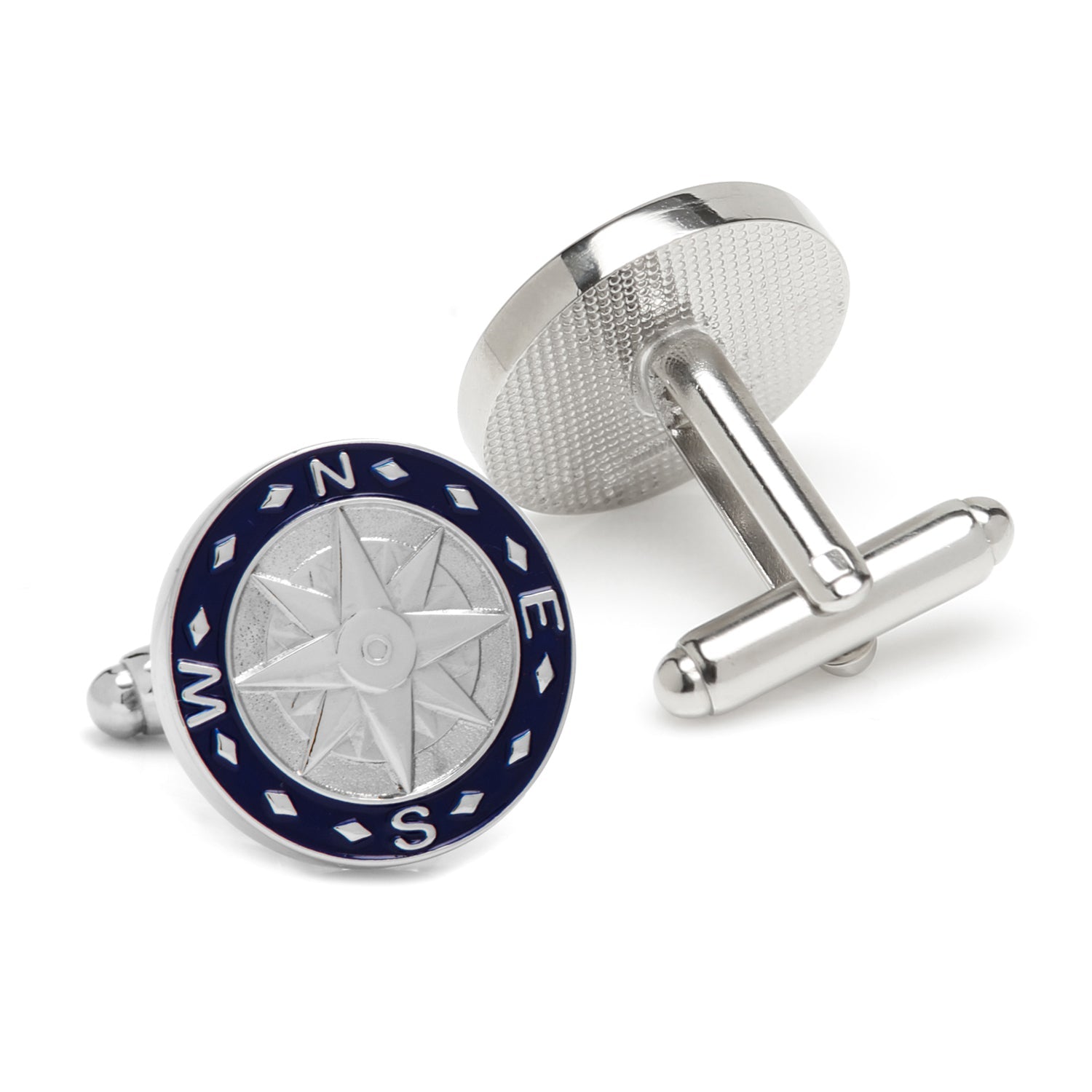 Silver Plated Compass Cufflink and Tie Bar Gift Set - Image 3