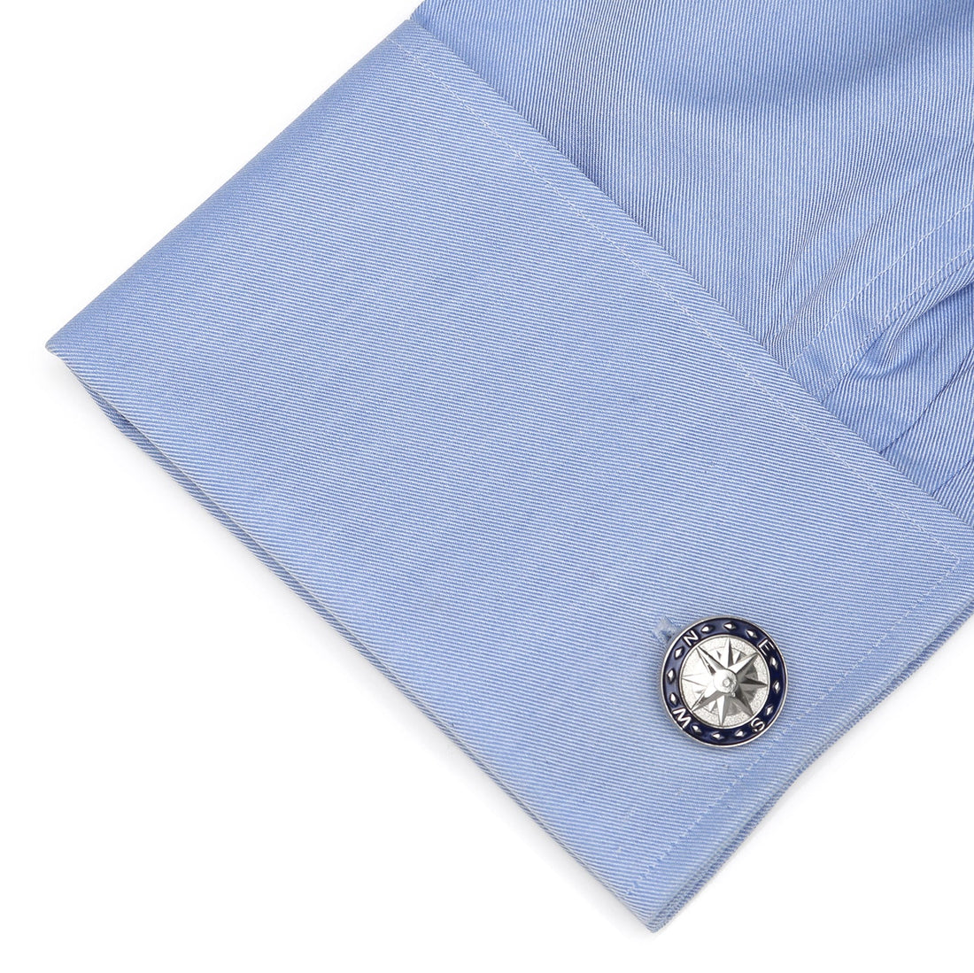 Silver Plated Compass Cufflink and Tie Bar Gift Set - Image 4
