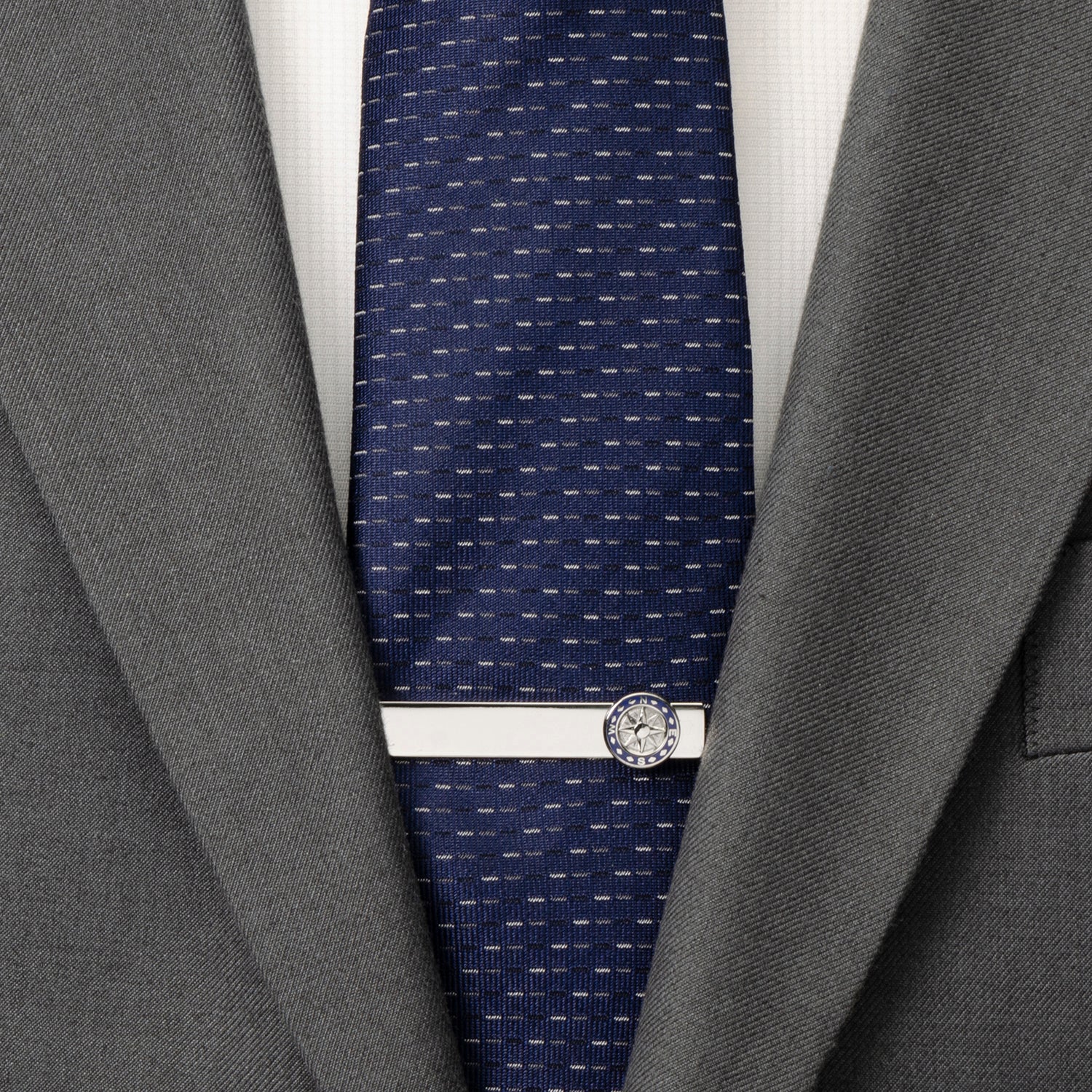 Silver Plated Compass Cufflink and Tie Bar Gift Set - Image 6