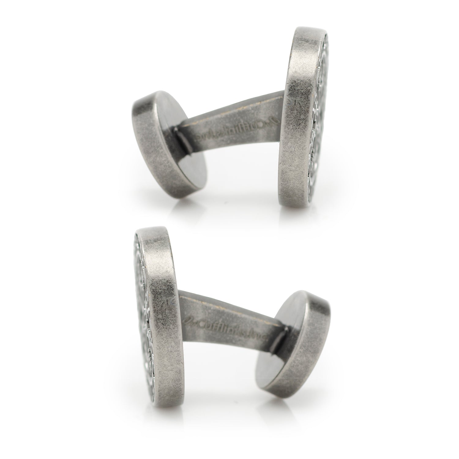 Vegvisir Viking Compass Cufflinks in Antique Silver Tone - Image 3