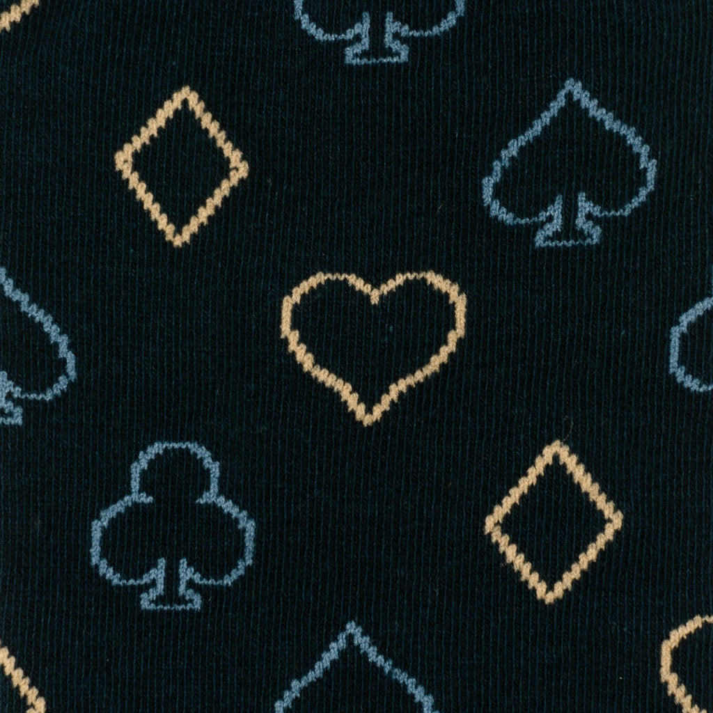 Blue Men's Card Suit Casino Socks with Heart Spade Diamond Club - Image 3