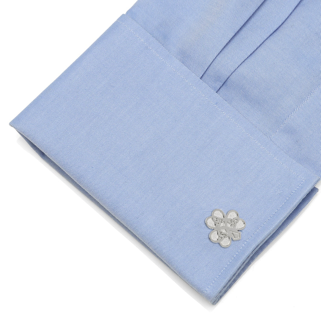 Silver Tone Celtic Knot Shamrock Cufflinks - Image 3