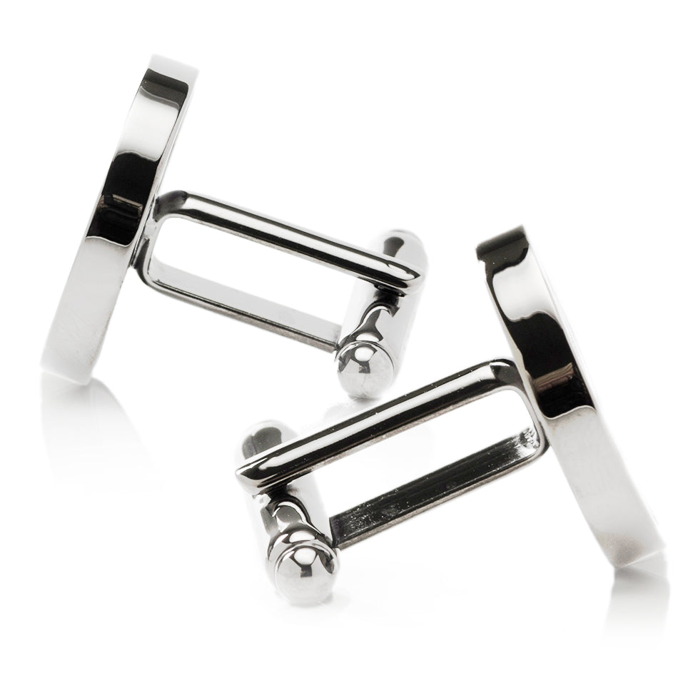 Best Dad Round Brushed Silver Tone Cufflinks - Image 4