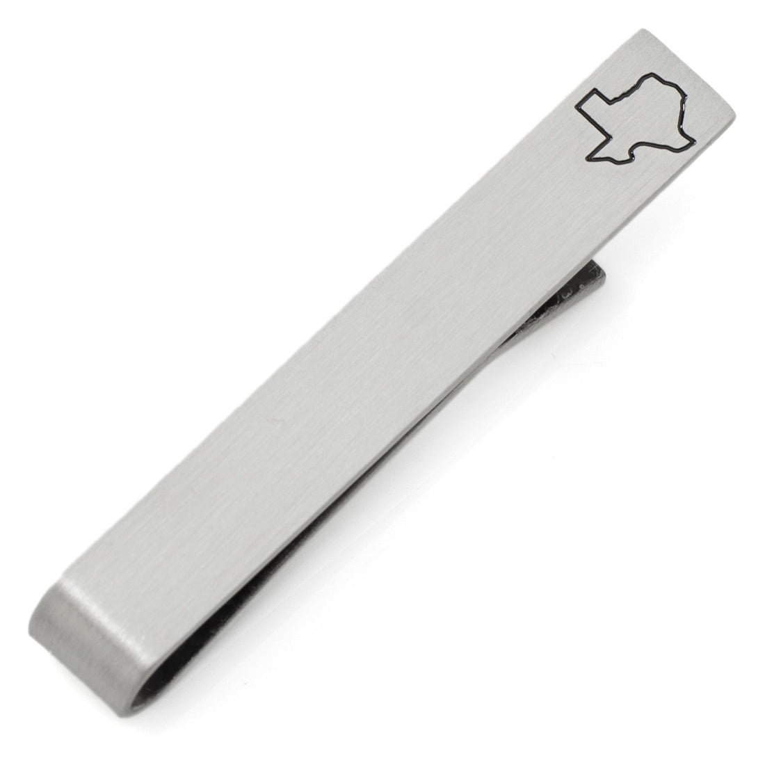 Texas State Outline Antique Silver Tie Bar with Hidden Message - Image 3