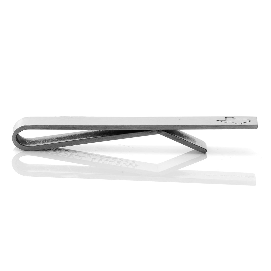 Texas State Outline Antique Silver Tie Bar with Hidden Message - Image 5