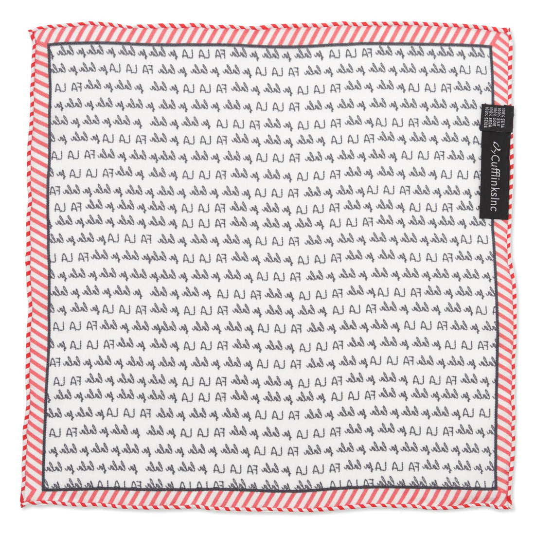 Fa La La Holiday Silk Pocket Square Red White Christmas Accessory - Image 2