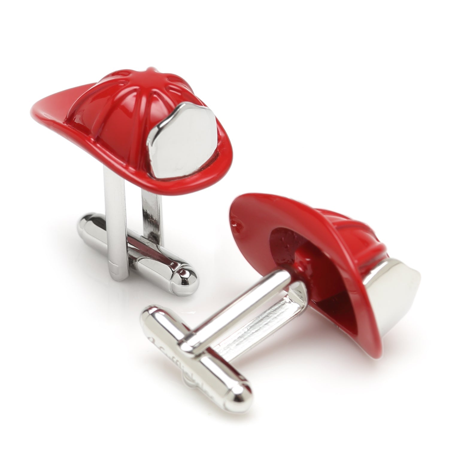 Red Firefighter Hat 3D Enamel Cufflinks - Image 2
