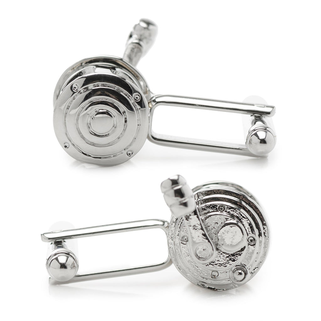 Two-Tone Fishing Reel Cufflinks for Anglers - Image 3