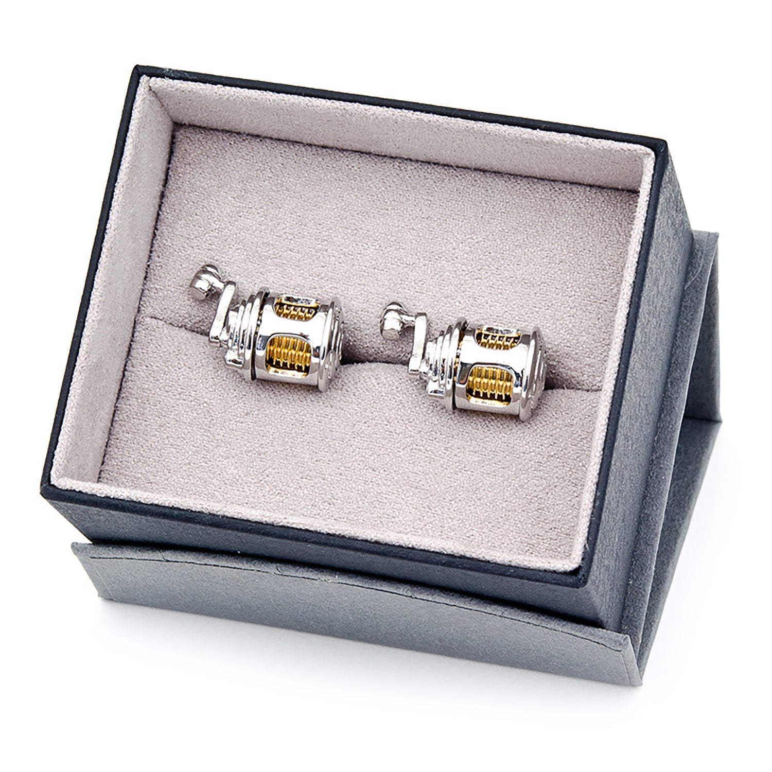 Two-Tone Fishing Reel Cufflinks for Anglers - Image 5