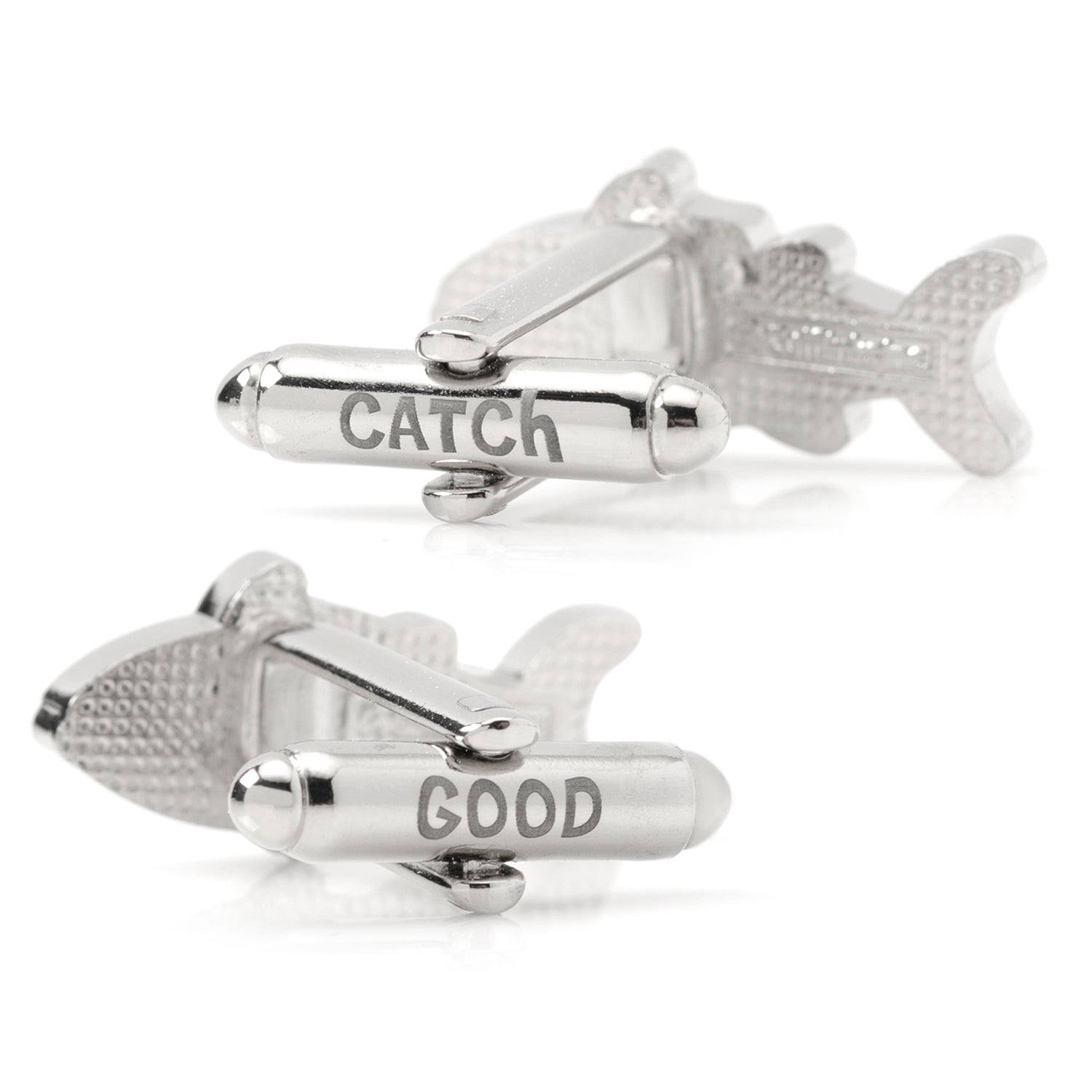 Blue Fish Good Catch Novelty Cufflinks for Fishermen - Image 4