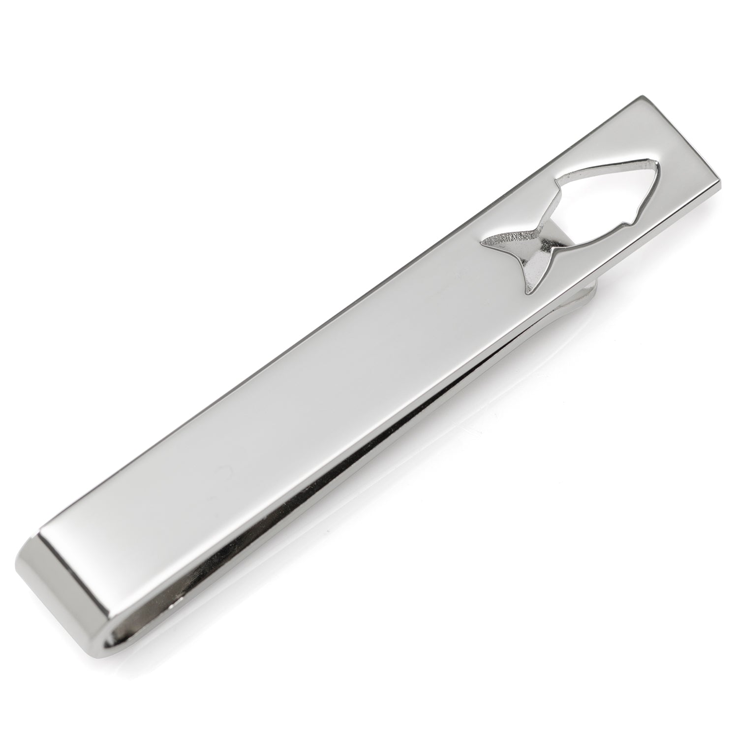 Silver Fishing Cut-Out Tie Bar with Hidden Message - Image 4