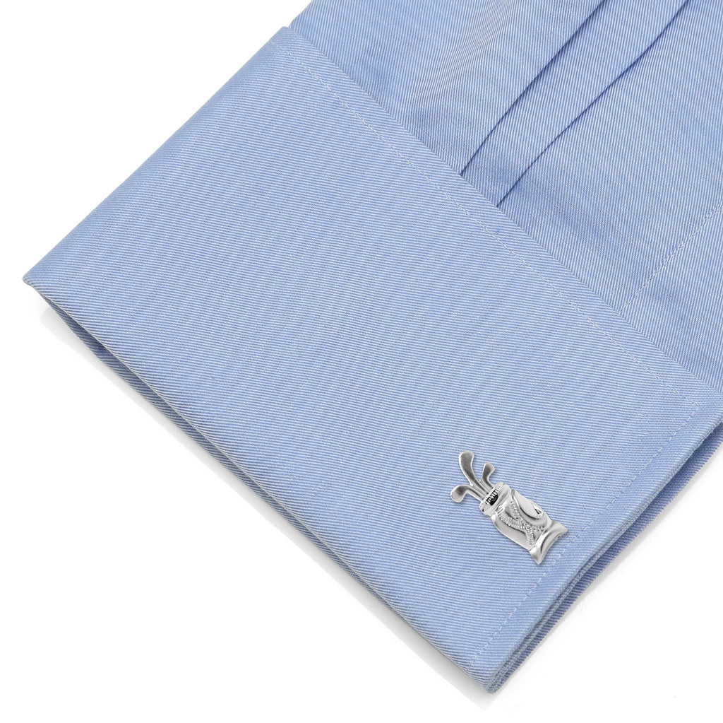 Silver Plated Golf Bag Cufflinks for Golf Lovers - Image 3