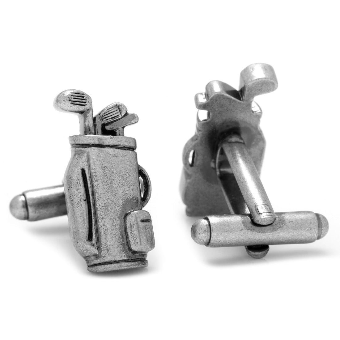 Golf Bag Cufflinks - Silver Tone Sport Accessories - Image 2