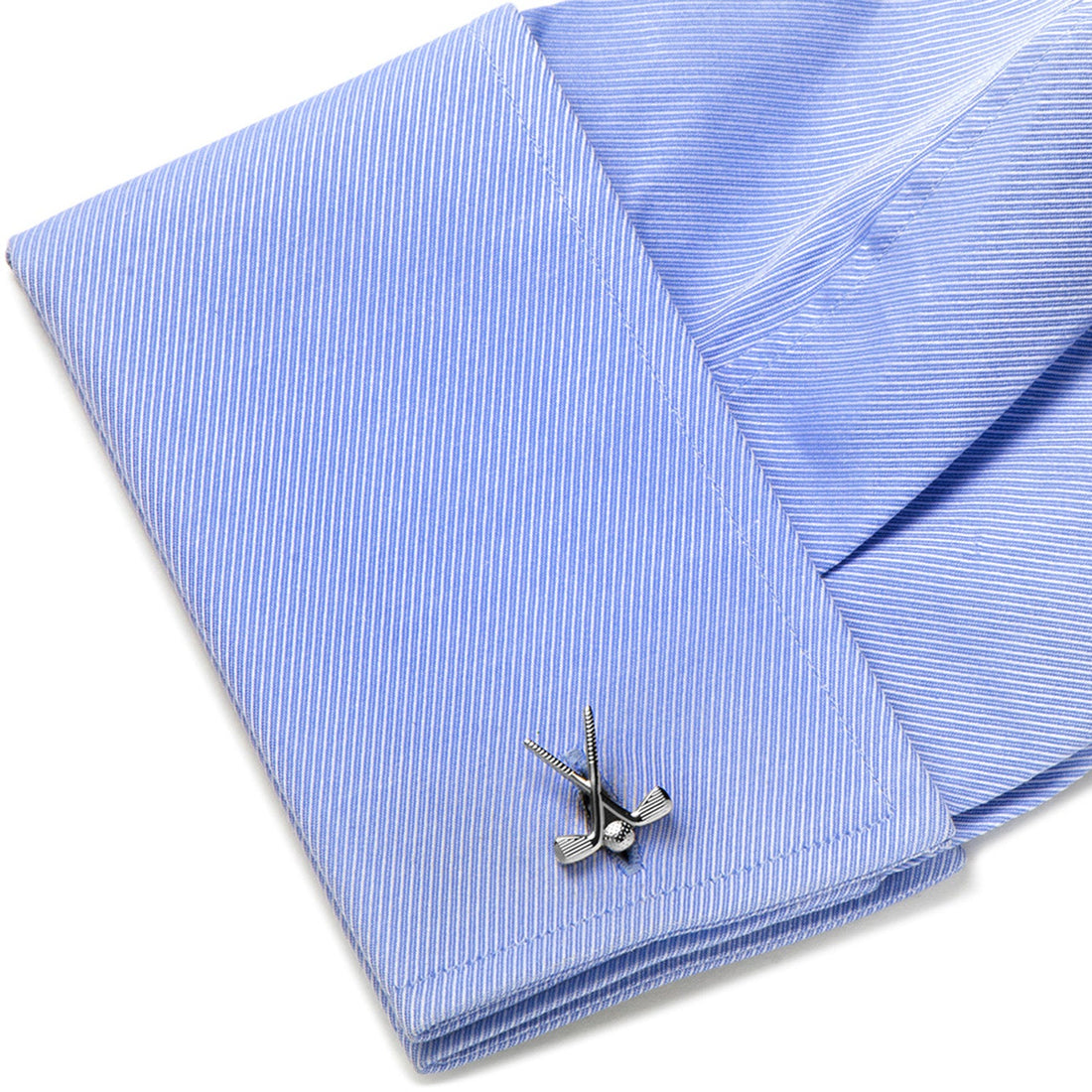 Silver-Tone Golf Clubs Cufflinks for Golf Lovers - Image 3
