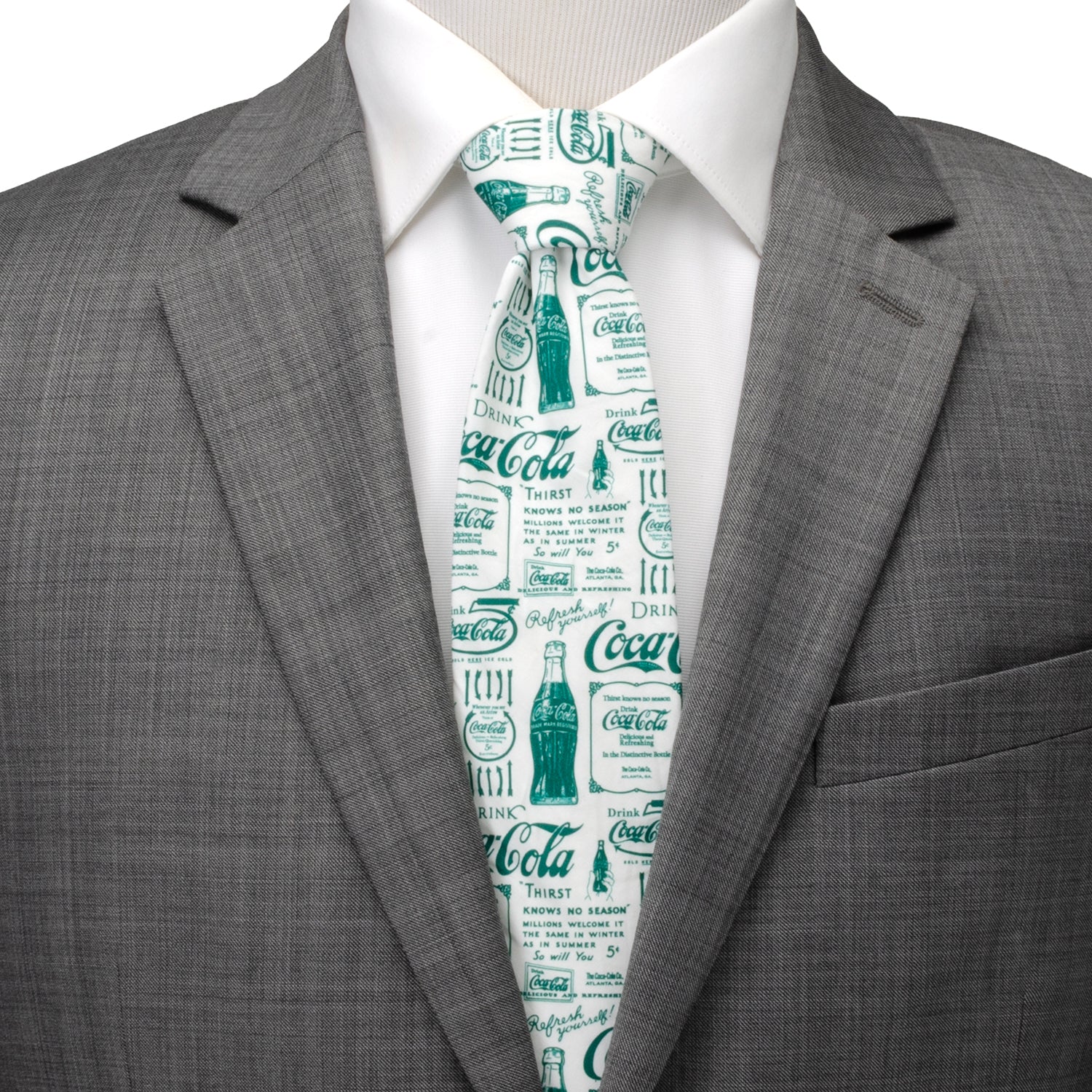 Vintage Coca-Cola Green Bottle Graphic Print Men's Necktie - Image 2