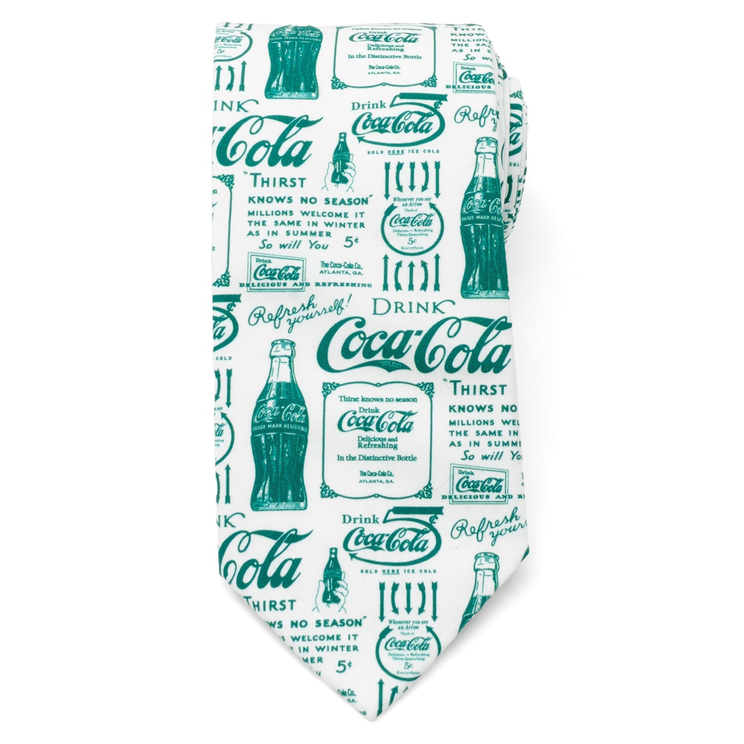 Vintage Coca-Cola Green Bottle Graphic Print Men's Necktie - Image 3