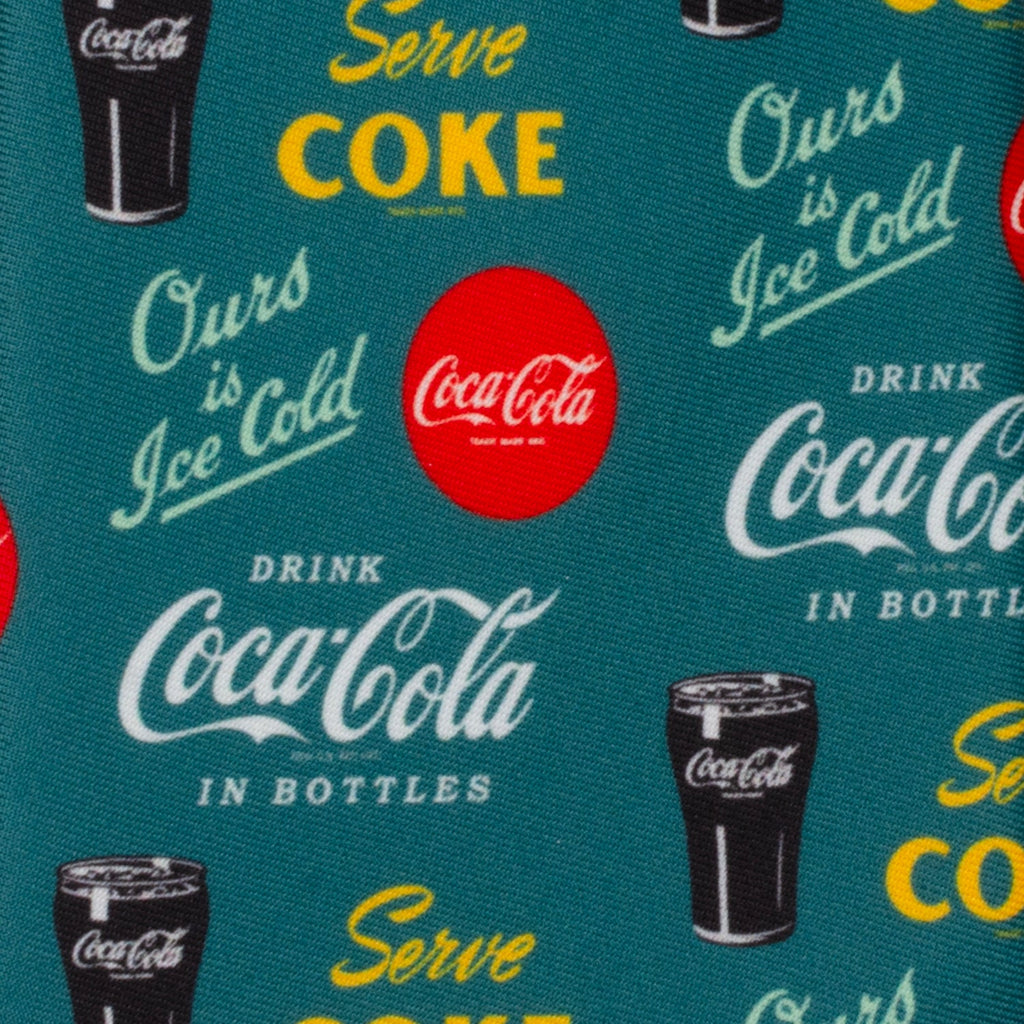 Coca-Cola Logo Print Men's Tie in Green - Image 4