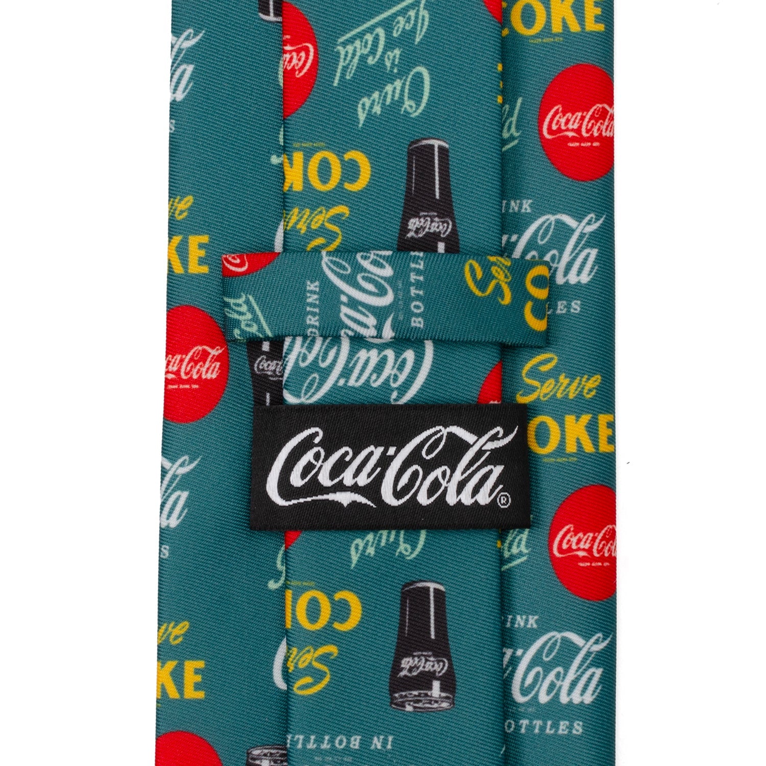 Coca-Cola Logo Print Men's Tie in Green - Image 5